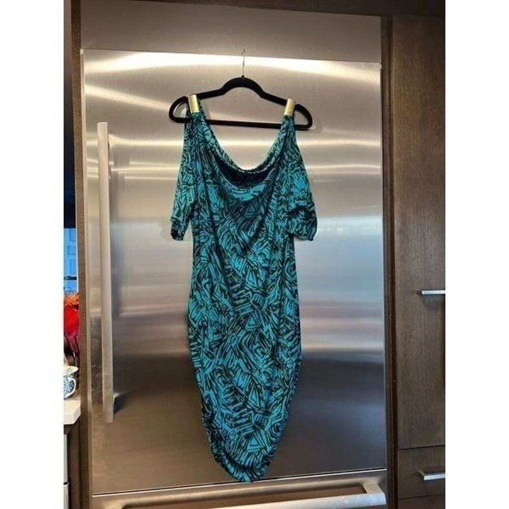 Aqua Bodycon dots dress 2XL new